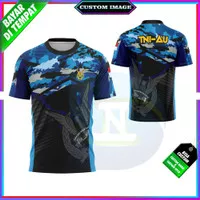 COD JERSEY Kaos Pria Keren TNI AU Motif Loreng Biru Custom Fullprint