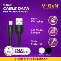 Kabel Data MicroUSB V-GeN VCB-21 3A Fast Charging Micro USB Bulat VGEN