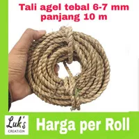 Tali agel 6-7 mm 10 meter tali rustik tali mendong
