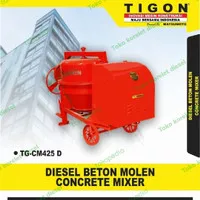 Mesin Molen Semen Cor TIGON 500L 5OKG + Diesel R175 Concret Mixer
