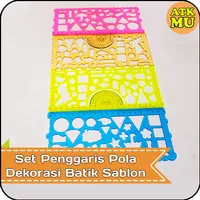 Set Penggaris Pola Dekorasi Batik Sablon 9921
