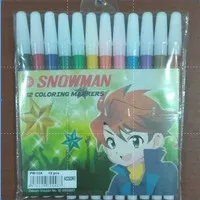 Spidol Snowman 12Warna/Spidol Warna-warni/Spidol Kecil/Pensil Warna