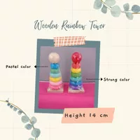 Menara donat / wooden rainbow tower