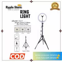 Paket Komplit Ring Light 33cm + Tripod 2 Meter Lamp Live Tiktok Makeup