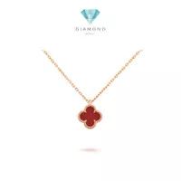Sweet alhambra Vc necklace & earring 18 K carnelian Diamond Jewelry
