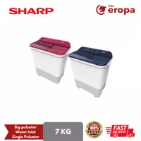 MESIN CUCI SHARP EST 75 NT 7KG 2 TABUNG 75NT 7 KG PUREMAGIC LOW WATT