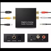 Konverter Audio Digital Coaxial Toslink ke Analog 3.5mm AUX RCA R/L