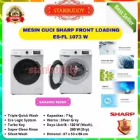SHARP Mesin Cuci Front Loading 7 KG - ES-FL1073W - JADETABEK Only