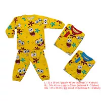 Baju Tidur Anak Anak Unisex SpongeBob 3 - 6 Tahun Katun