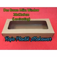 Dos Brown Mika Window 28x12x6cm / Dos Coklat Brownies / Dos Kraft