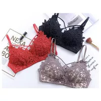 Sexy Lace Bra Panty Set Wireless Bralette Push Up Ladies Spring Summer