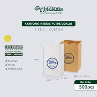 Kantong kertas / paperbag food plus sablon size L