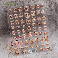 PREMIUM BEAR STICKER 9D TIMBUL ASLI STIKER KUKU BERUANG NAIL STICKER