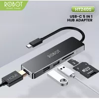 ROBOT HT240S USB C HUB 5 IN 1 TYPE C ADAPTER WITH 4K HDMI, USB 3.0,USB