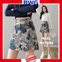 Teddy Bear Skirt Korean Mini Skirt Rok Pendek Print Beruang Import