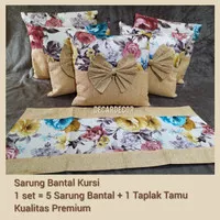 Sarung Bantal Sofa Shabby Chic Imlek Motif Bunga Cantik Minimalis