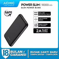 ACMIC PowerSlim 10000mAh Slim PowerBank 2A Fast Charge - Tanpa Kabel