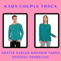 Kaos Polos Couple Tangan Panjang Tosca / Baju Polos Pasangan Panjang