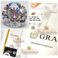 Gra white Moissanite diamond 2.5crt 9mm real D vvs1 berlian Moissanite