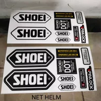 STIKER HELM SHOEI FULL SET HITAM DAN PUTIH