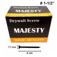 50Pcs Sekrup Gypsum #6 X 1-1/2” Majesty Skrup Gypsum Drywall Screw