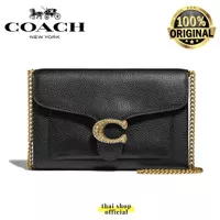 (100% ORIGINAL) Tas COACH Tabby Chain Clutch Crossbody Bag Black