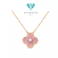 Van cleef pink stoneRhodonite Diamond Rose gold 18 K Diamond Jewelry