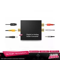 Konverter Audio Coaxial Toslink ke 3.5mm AUX RCA R/L - Black