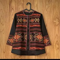blouse tenun etnik ziper depan