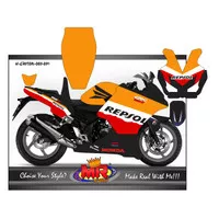 Stiker motor cbr lokal k45 desain repsol orange premium super glossy