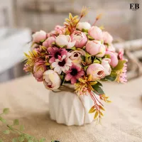 Bunga Plastik Hias Set / Bunga Artificial Flower Vase EB Home 63/1-8