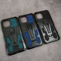 iPhone 12 - 12 Pro Mecha Army Military Belt Clip Stand Armor Case