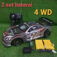 Rc drift skala 1:10 4wd mobil remote turbo drift double baterai
