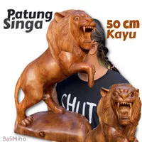 Pajangan Patung Singa Kayu Patung Raja Hutan Lion statue Patung Macan