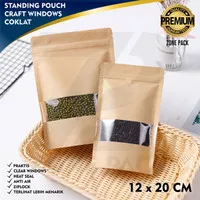 Standing Pouch Craft Windows Warna Coklat Ukuran 12 x 20 cm Zone Pack