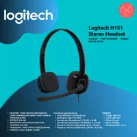 Logitech H151 H 151 Stereo Headset Black hitam original