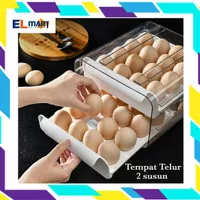 Tempat Penyimpanan Telur 2 Susun Mika Transparan Egg Box 32 Butir EB01