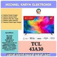 TV Android 43 Inch TCL 4K A30 TCL 43A30 4K UHD Digital TV 43 Google TV