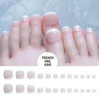 24pc Kuku Kaki Palsu / Foot Fake Nails Nailart plus LEM FRENCH NAIL