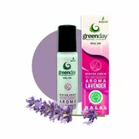 MINYAK ANGIN AROMA TERAPI ROLL ON LAVENDER CAP GREEN DAY RINJANI 9 ML