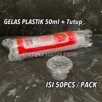 Isi 50set - Gelas Plastik 50ml + Tutup - Gelas Pudding 50ml - Cup 50ml