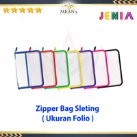 Map Plastik Sleting Folio / Tas Jaring Resleting / Zipper Bag Sekolah
