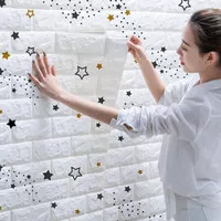 Wallpaper Foam 3D Timbul Kamar Anak Wall Sticker Motif Animal Star