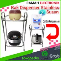 Rak Dispenser Stainless Serbaguna / Meja Guci Galon Rice Cooker