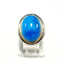 CINCIN BATU AKIK NATURAL BLUE AGATE CHALCEDONY