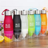 Botol Minum H2O Infused Water 650ml Tumbler Sehat Pemeras Buah Lemon