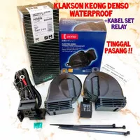 Klakson Keong DENSO + Kabel Set Relay BOSCH Motor Mobil 12V Universal
