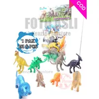 Mainan Dinosaurus Karet Besar Mainan Miniatur Dino World 1 Set Isi 8