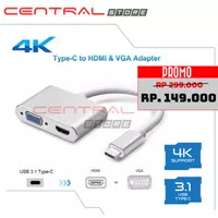 Display Adapter Converter USB Type-C To HDMI-VGA Kabel 2in1 Konektor