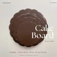 Tatakan Kue Plastik Coklat Bulat 22 CM / Alas Kue Plastik Bulat COKLAT